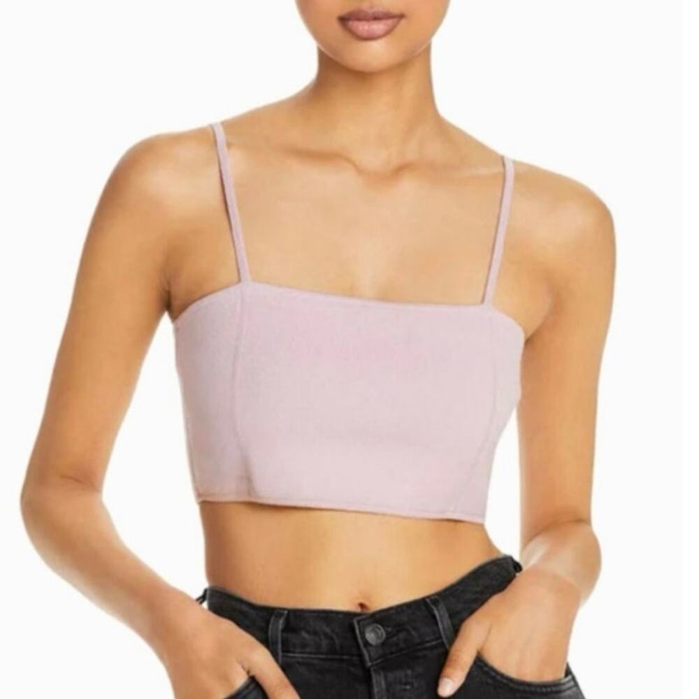 A.L.C. Winnie Knit Bra Top in a Rose‎ Pink Color Size Medium Cropped Top